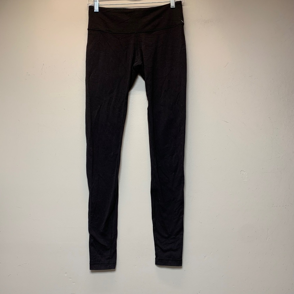 Lululemon Wunder Under Leggings Womens 6 Black Excellent Mid Rise Activewear